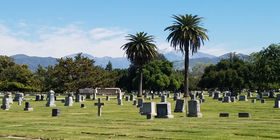 Cemetery grounds at Oakdale Mortuary
